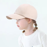 Kids Snap Back Baseball Cap Solid Color Spring Summer Hip Hop Boy Hats Sun Caps Adjustable Breathable Outdoor Travel Kids Hats