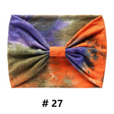 Tie Dye Headbands for Women Wide Turban Headwrap Knotted Vintage Hairbands Cotton Bandanas Bandage Headscarf Hair Accessories