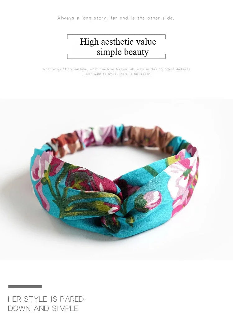 European and American silk elastic elastic cross headband, stylish, simple and versatile headband for parents and children