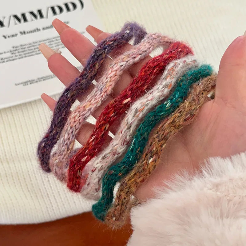 Colorful plush wavy thin Hairband for women elegant and versatile headbands fashionable girls hair accessories