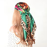 Silk Scarves Women Luxury Brand Summer Fashion Designer Head/Hair Scarf 90*90cm Hijab Bandana Cheveux Foulard Femme 90X90CM