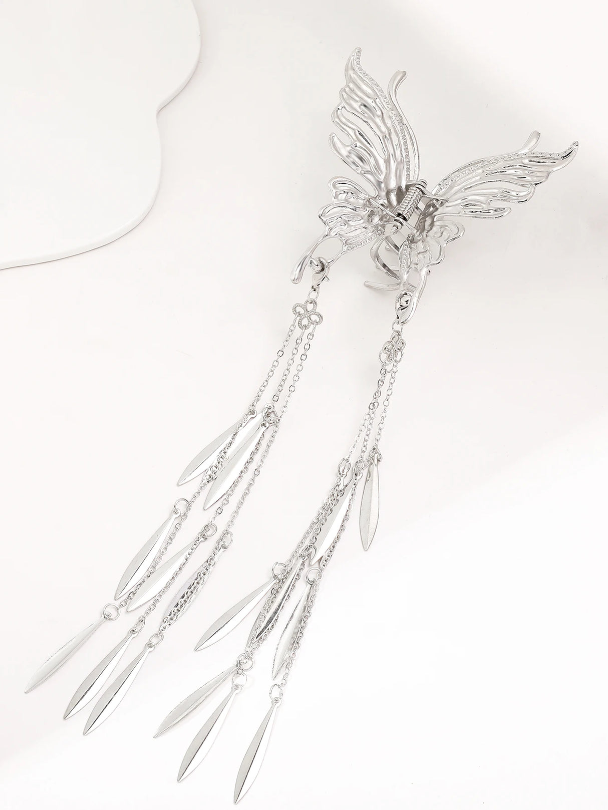 Clearance_1 Pcs Butterfly Clips Hair Silver Hair Barrettes Fluttering Tassel Hair Accessories,Non Slip Cute Hair Claw Clip for W
