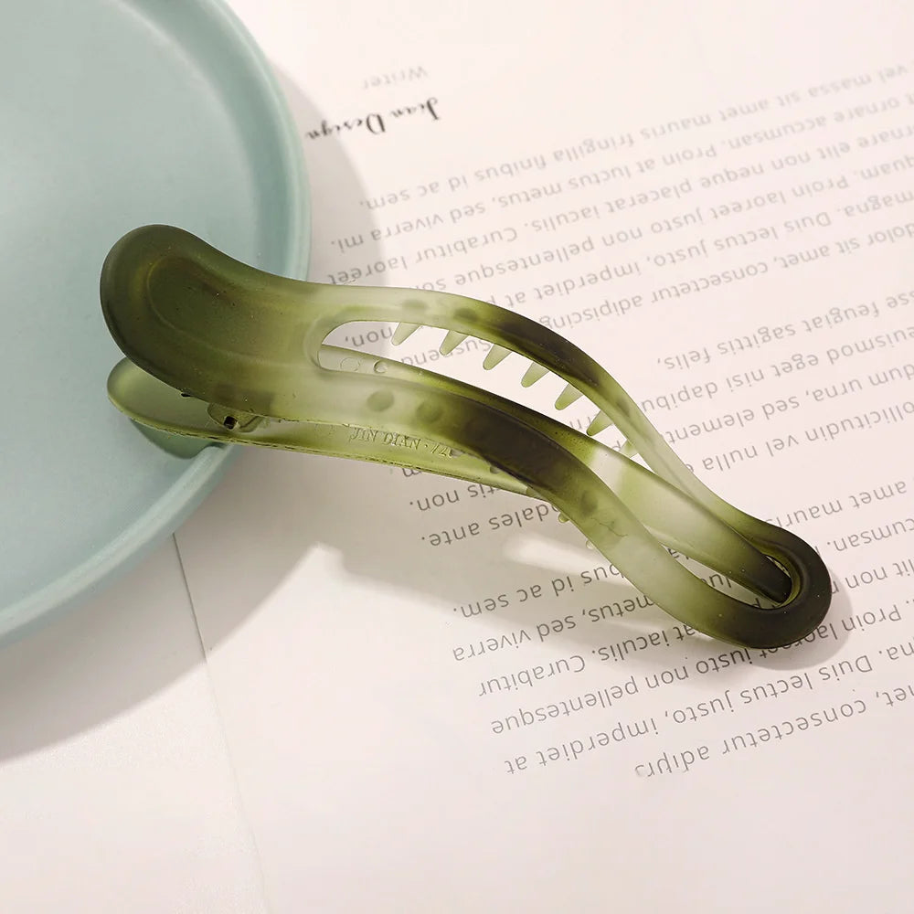 New Acrylic Matte Duckbill Hair Claws Barrettes Bow Solid Color Hair Clips Hair Accessories For Women Hairpin Ponytail Headwear