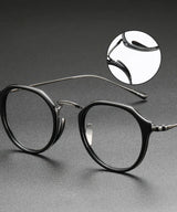 2025 New INS Men's Ultra Light Pure Titanium Glasses Frame Fashion Trend Women's Anti Blue Light Glasses Polygonal Prescription