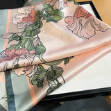 Floral Neckerchief 100% Pure Silk Scarf for Women New Square Shawl Hair Ribbon Headband Luxury Brand Neck Tie Wrist Wrap Bandana