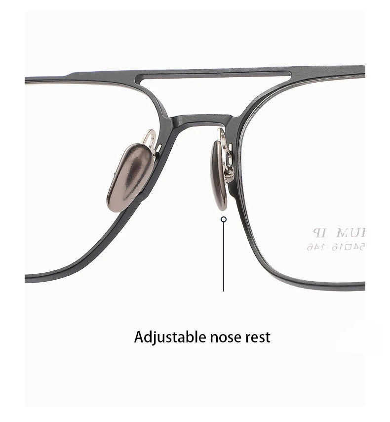 Light Pure Titanium Frames Retro Polygon Spectacle Pilot Ultra Double Bridge Customized Optical Prescription Eyeglasses Man