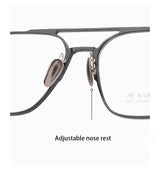 Light Pure Titanium Frames Retro Polygon Spectacle Pilot Ultra Double Bridge Customized Optical Prescription Eyeglasses Man