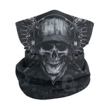 Seamless Face Bandana for Men Women Skull Printing Breathable Halloween Decor Neck Gaiter for Cycling Fishing Undercap Scarf