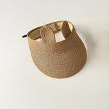 Lovely Bear Ears Empty Top Hat Baby Straw Cap Children Long Brim Sun Visors Kids Adjustable Summer Beach Bonnet Boy Girl Props