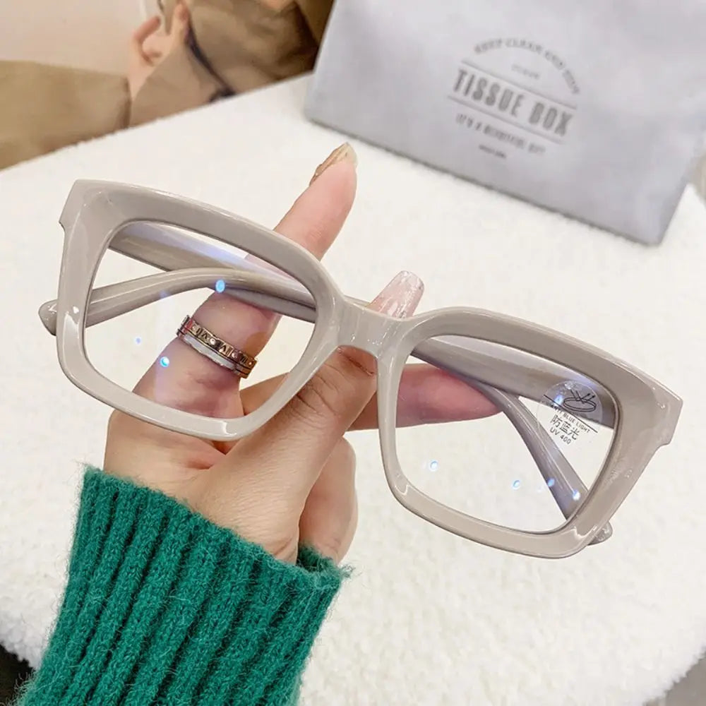 Oversized Square Glasses Women Large Frame Transparent Eyeglasses Anti Blue Light Glasses Over-the-counter Lenses and Glasses