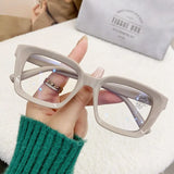 Oversized Square Glasses Women Large Frame Transparent Eyeglasses Anti Blue Light Glasses Over-the-counter Lenses and Glasses