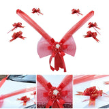 Artificial Flower Pull Flowers Veils Bows for Wedding Car Decoration Bridal Car Decorations Door Handle Ribbons Silk Flower