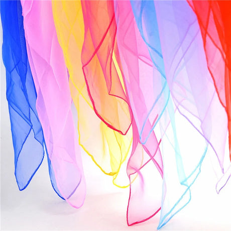 New Head Neck Solid Transparent Color Korea Style Version Silk Scarf Spring Summer Stage Performance Women Square Towel Scarf