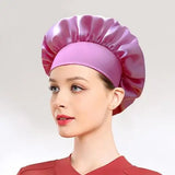 Newly Satin Night Hair Cap Women's Solid Sleeping Hat Sleep Care Bonnet Nightcap For Women Unisex Cap