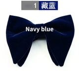 Men's Business Bow Tie Velvet  Royal Blue Burgundy Double Deck Big Bowtie Fashion New Mens Wedding Horns Bowties Gifts for Men