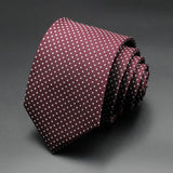 Jacquard Striped Plaid Paisley Necktie 8cm Polyester Male Narrow Tie Skinny Tuxedo Suit Shirt Gift For Business Men Accessory