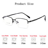 High Quality Men Pure Titanium Half-Rim Glasses Frame Ultra-Light Comfortable Business Myopia Prescription Glasses Frame