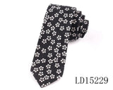 New Designer Print Ties Casual Narrow Necktie Ties for Men Hip-hop Party Floral Cotton Skinny Tie Cravat