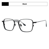 American Design Men Square Frames Handmade Retro Pure Titanium Glasses Thick Edges Business Eyeglasses Suitable for Large Faces