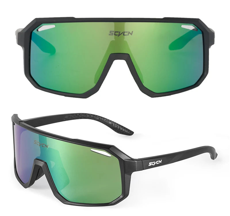 SCVCN New Riding Cycling Sunglasses Outdoor Sports Running Goggles Men's Mtb Bicycle Glasses Women Cycling Eyewear 1 Lens