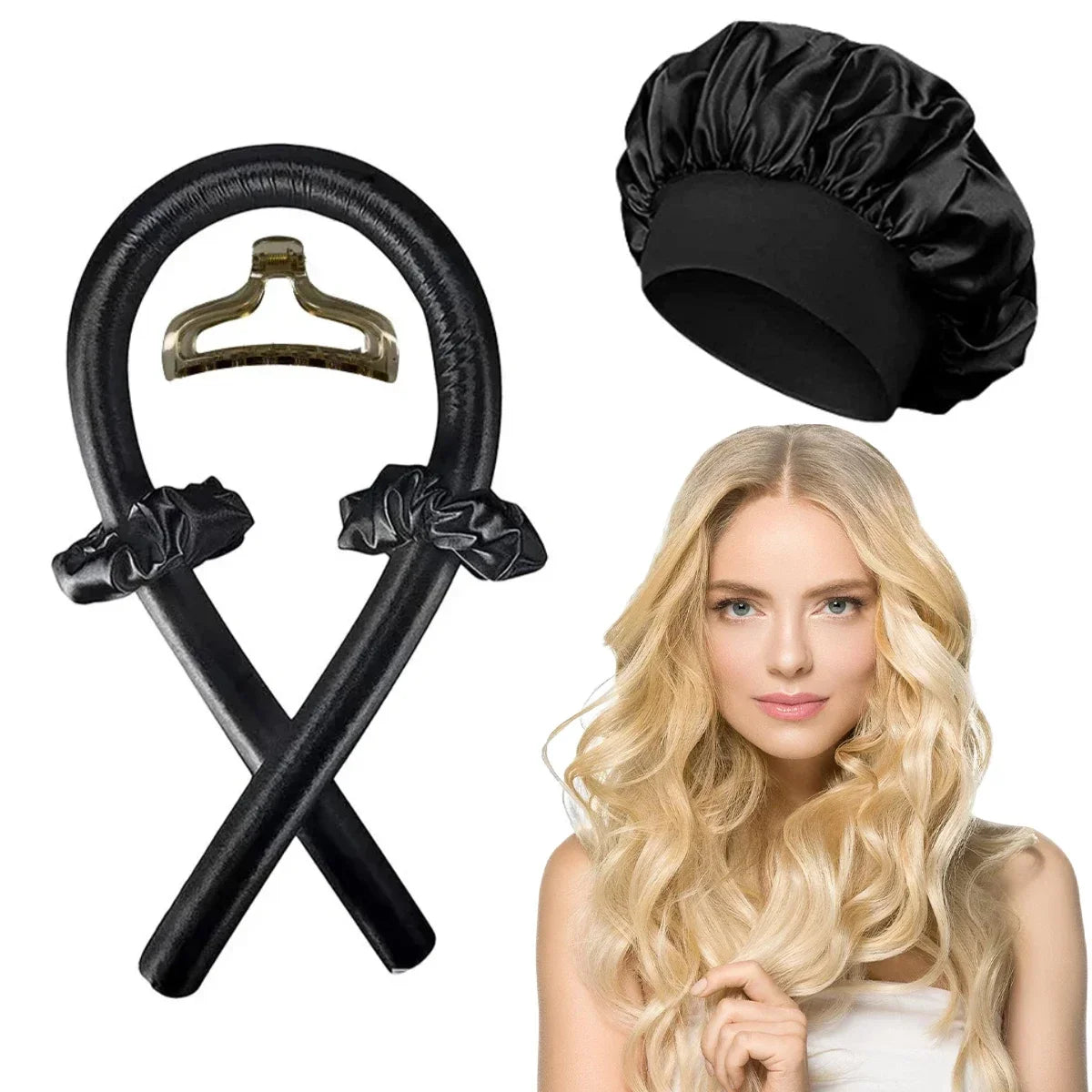 Heatless Curling Rod Headband No Heat Hair Curler Hair Rollers Soft Curlers Lazy Curls Satin Bonnet Night Cap Hair Styling Tools