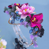 Fashion Flowers Handmade Headbands For Bride Women Leaves Hairbands Wreath Wedding Hair Accessories