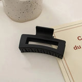 Black Square Cross Large Acrylic Hair Clamps Claw Clips for Women Matte Frosted Geometric Shark Clips Minimalist  Daily Headwear