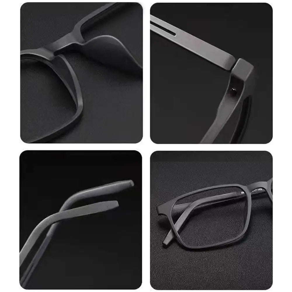 Blue Light Blocking Reading Glasses Men Women Ultralight TR90 Titanium Alloy Optical Frame Eyeglasses Square Eyewear