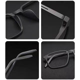 Blue Light Blocking Reading Glasses Men Women Ultralight TR90 Titanium Alloy Optical Frame Eyeglasses Square Eyewear