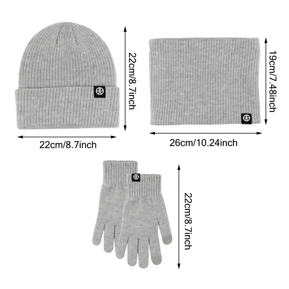 Soft Beanie Hat Scarf Gloves Gifts Casual Warm Fleece Neck Scarf Winter Set for Women Men