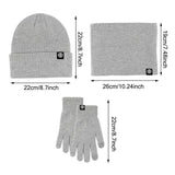 Soft Beanie Hat Scarf Gloves Gifts Casual Warm Fleece Neck Scarf Winter Set for Women Men