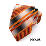 New 8cm Mens Tie Striped Patterned Man Necktie Neck Tie Jacquard Woven Ascot Cravat Neckwear For Gentleman Wedding  Party