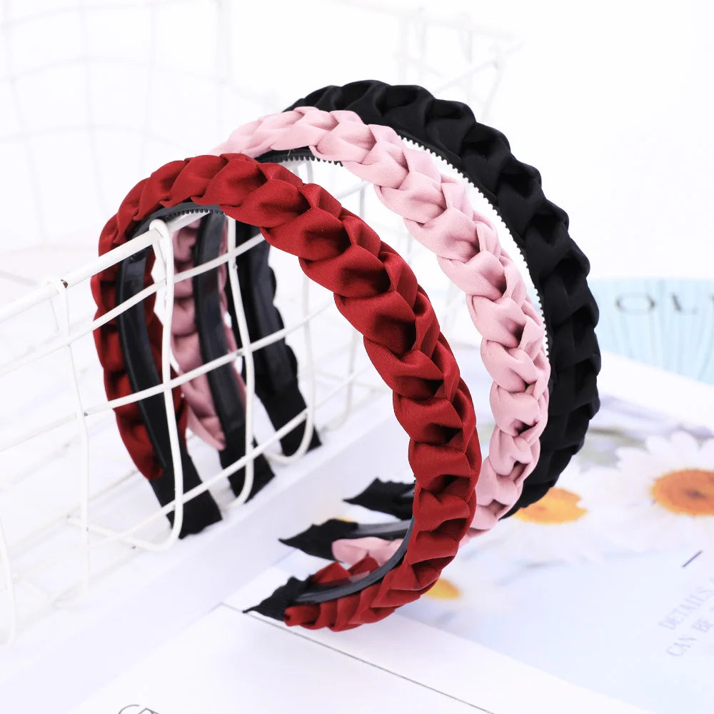 Braided Headband Women Girls Elastic Hairbands Non-slip Fashion Weaving Hair Hoop Bands Female Bezel Hair Accessories Headwear