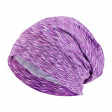 Women Men Sleeping Hat Baggy Beanie Satin Lined Night Unisex Sleep Cap Hair Care Bonnet Hair Loss Nightcap Pullover Hat Headwear