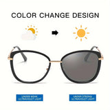 1 pair of new color-changing anti-blue light glasses, fashionable and personalized women's glasses, effectively block blue light
