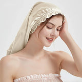 Natural Silk Long Turban Thick Hair Bonnet Night Cap Turban For Sleeping Curly Hair Silk Bonnet For Sleep Elastic Silk Hair Wrap