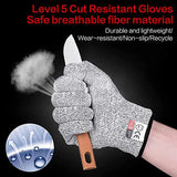 Grade 5 HPPE Anti-Cut Gloves Kitchen Gardening Anti-Cut Knitted Gloves Anti-Thorn Wear-Resistant Glass Building Cutting Gloves