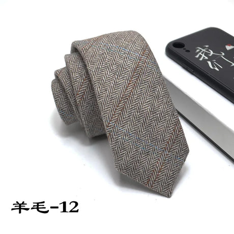 New Style Wool Viscose Tie 6cm Ties Fluffy Solid Color Corbata Slim Striped Necktie Cravat Clothing Accessories Warm Dot Ties