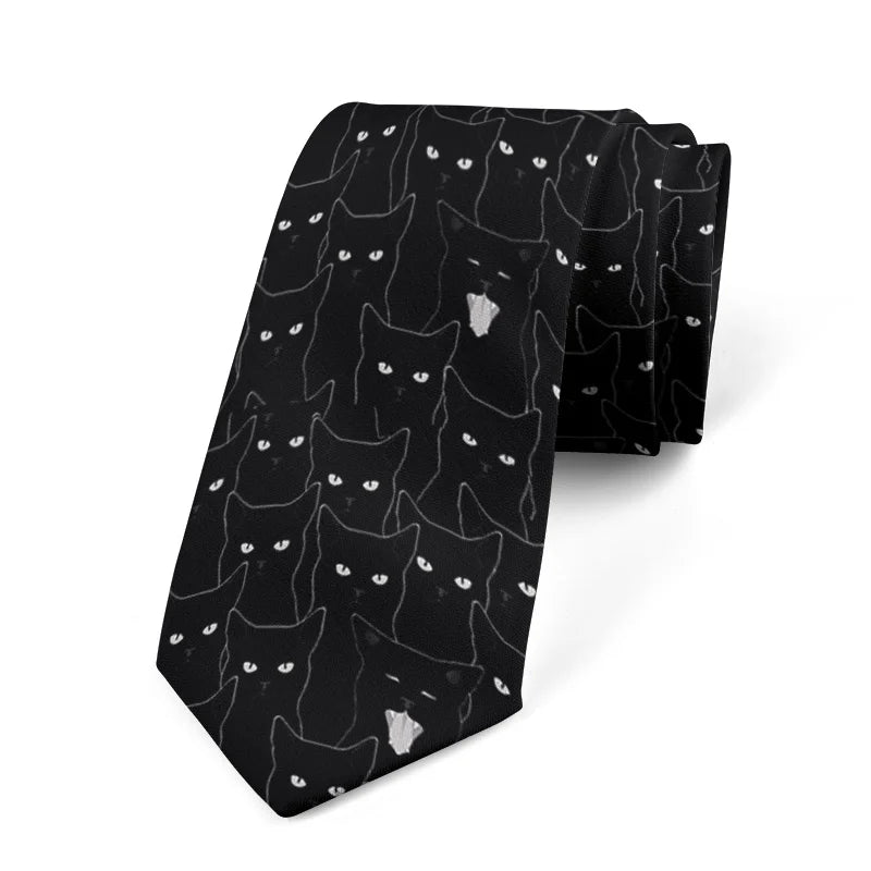 Mathematical Equation Printed Tie Men's Fashion all-Match Personality Casual Necktie 8 Cm Wide Tie Wedding Party Accessories