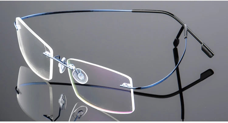 Titanium Alloy Ultra-Elastic Frameless Metal Glasses Frame for Men and Women, Rimless Myopia Prescription Glass Frames FJ868