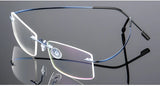Titanium Alloy Ultra-Elastic Frameless Metal Glasses Frame for Men and Women, Rimless Myopia Prescription Glass Frames FJ868