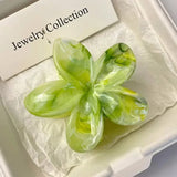 Summer Acrylic Flower Hair Clip for Women Marble Texture Hair Claws Clips Trendy Girl Hairpin Korean Hair Accessories Headwear