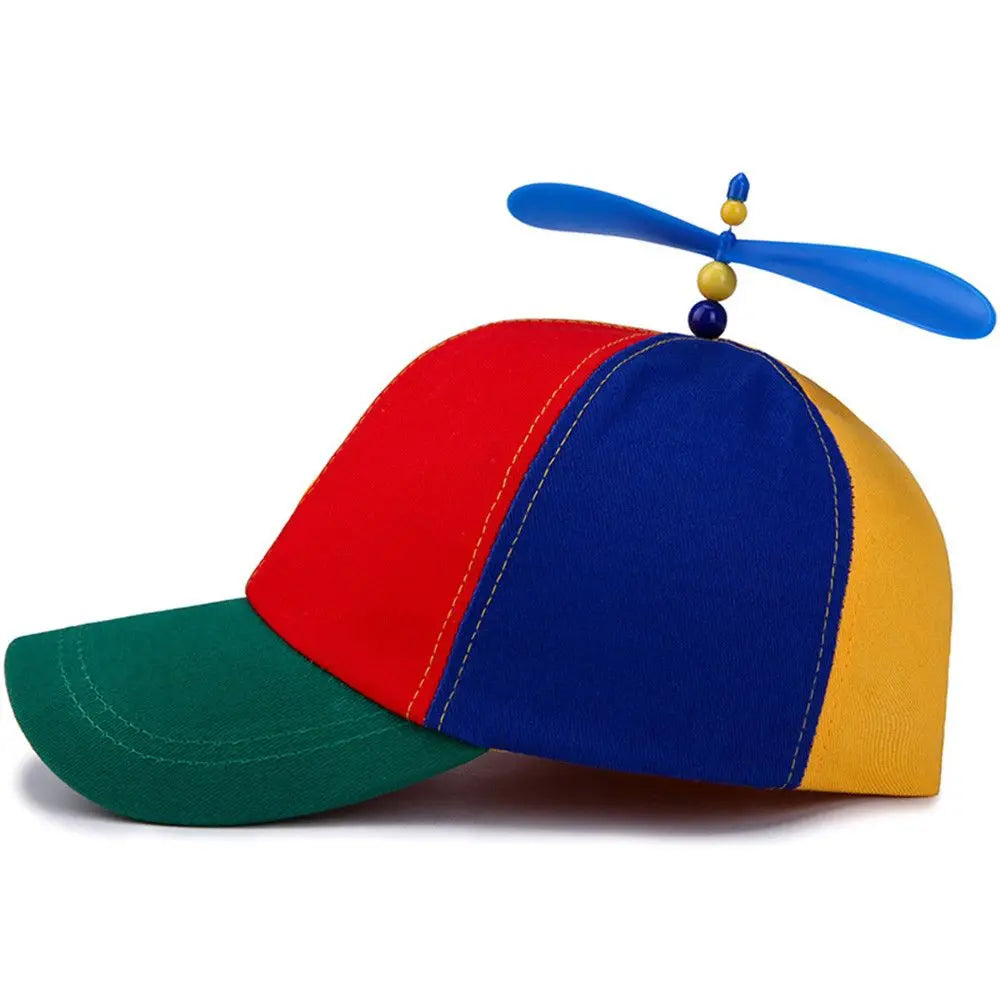 Bamboo Dragonfly Rainbow Sun Cap Funny Adventure Dad Hat Snapback Hat Helicopter Propeller Design for Kids Boys Girls Adult