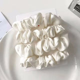 3/4/5 PCS Elastic Bands Elegant Solid Color Satin Pleated Scrunchies Woman Strong Ponytail Hair Ties Accessories Wholesale
