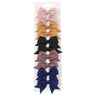 10Pcs/Set Solid Color Kids Bows Hair Clips for Baby Girls Handmade Ribbon Bowknot Hairpin Barrettes New Year Hair Accessories