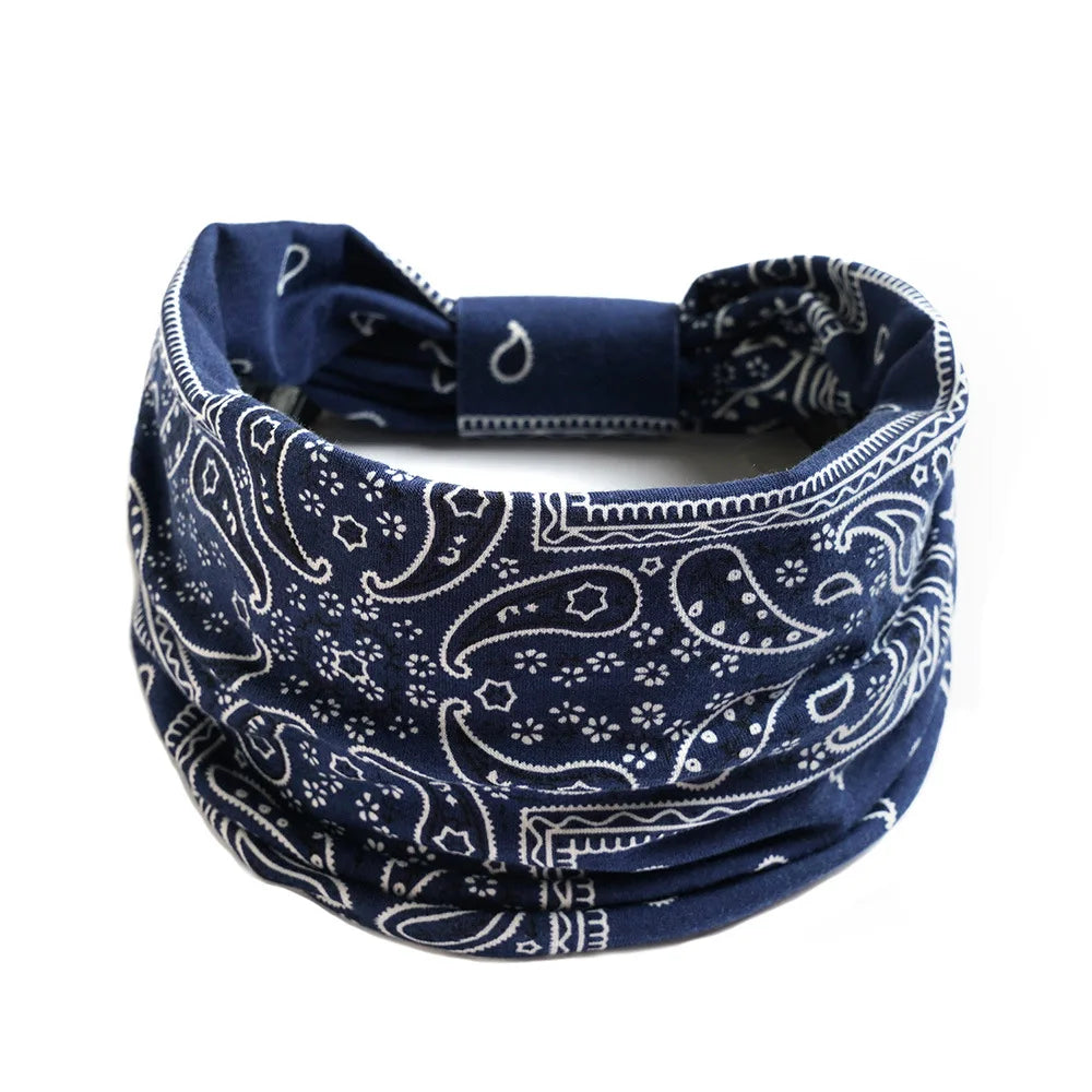 Bohemian Wide Cotton Stretch Headbands Women Headwrap Turban Headwear Bandage Hairbands Bandana Wide Headbands Hair Accessories