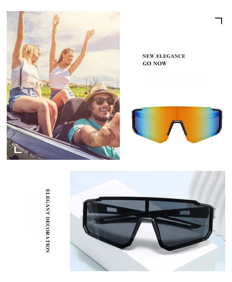 New Style Wrap-around Fashion Sports Glasses For Men And Women,Mirrored,Reflective Lenses,Outdoor Activities Like Cycling,Skiing