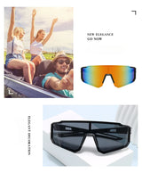 New Style Wrap-around Fashion Sports Glasses For Men And Women,Mirrored,Reflective Lenses,Outdoor Activities Like Cycling,Skiing