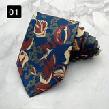 MUGIVALA 8cm New Fashion Men's Floral Tie Necktie Suit Men Business Wedding Party Formal Neck Ties Gifts Cravat Floral Blue