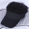 Men Women Casual Concise Sunshade Adjustable Sun Visor Baseball Cap with Spiked Hairs Wig Baseball Hat with Spiked Wigs